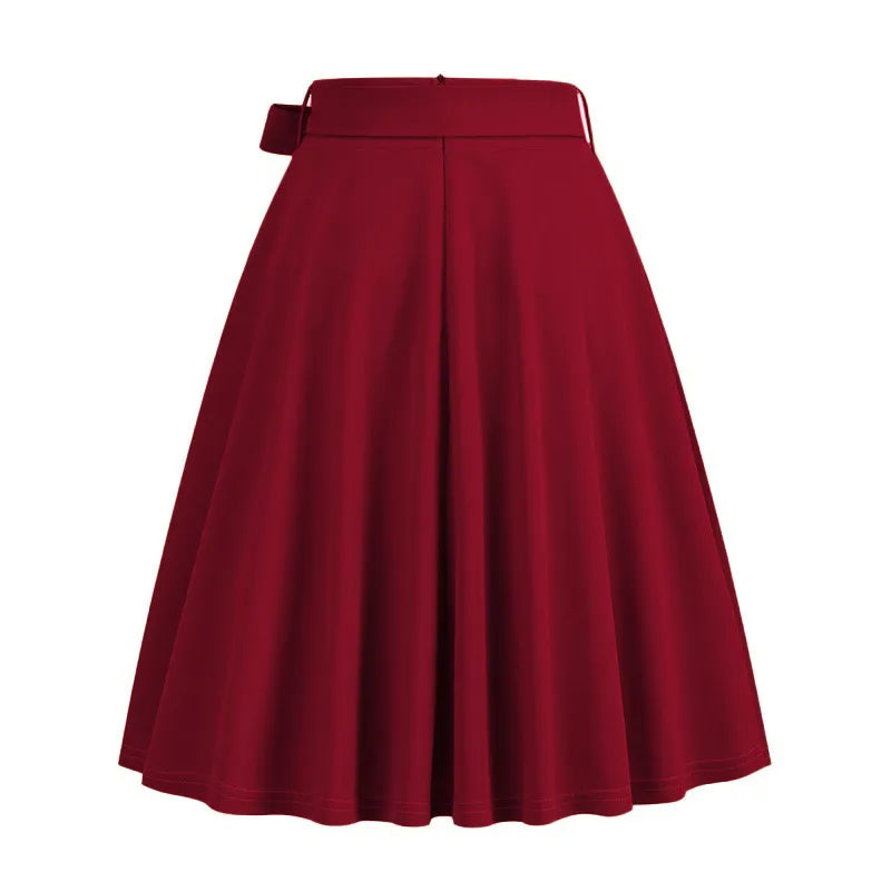 LOU | Elegante Dames A-lijn Midirok met Zijstrik – Hoog Getailleerd & Flatterend Silhouet