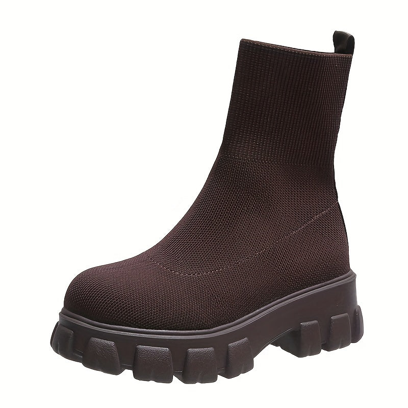 LOWEN | Casual Stretch Boots Voor Dames Met Dikke Zool - Stijlvol & Comfortabel