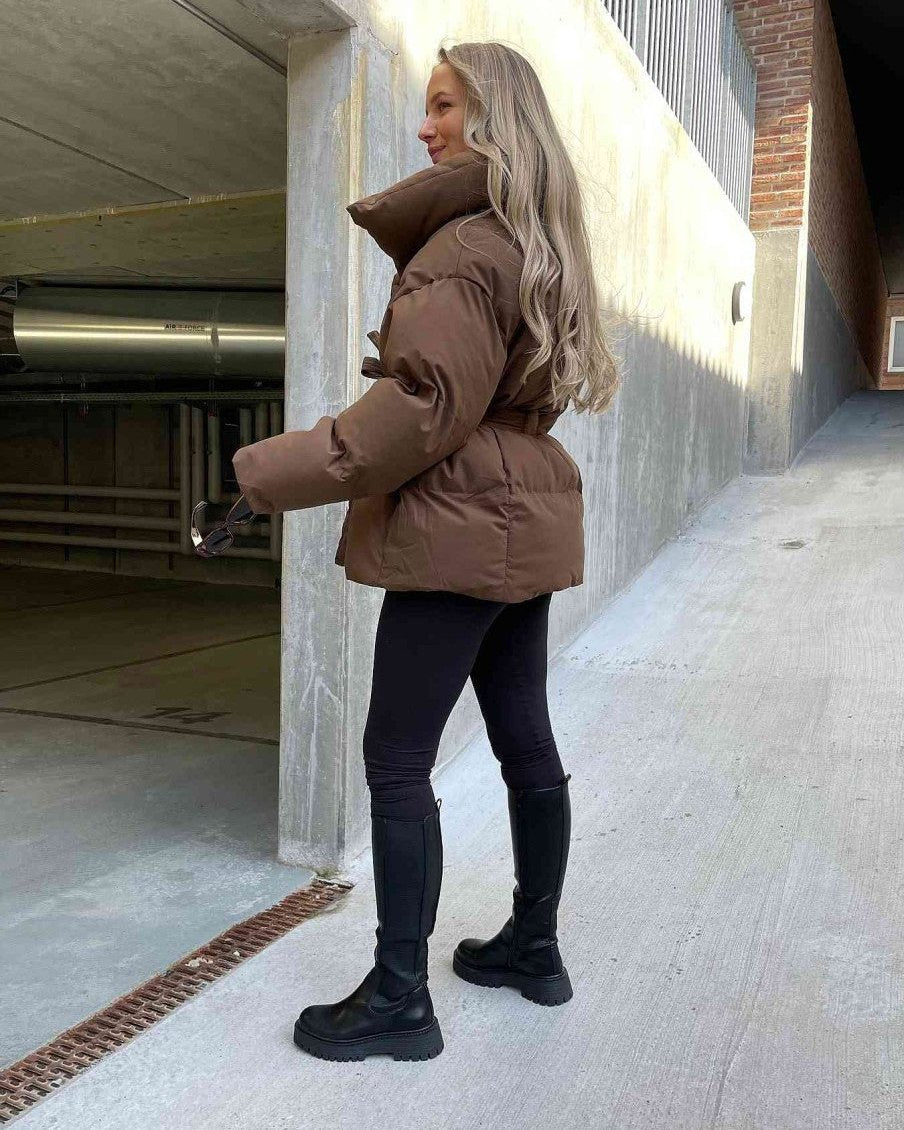 Gewatteerde Winterjas Met Ceintuur Voor Dames – Warm, Stijlvol & Perfect Voor IJskoude Dagen