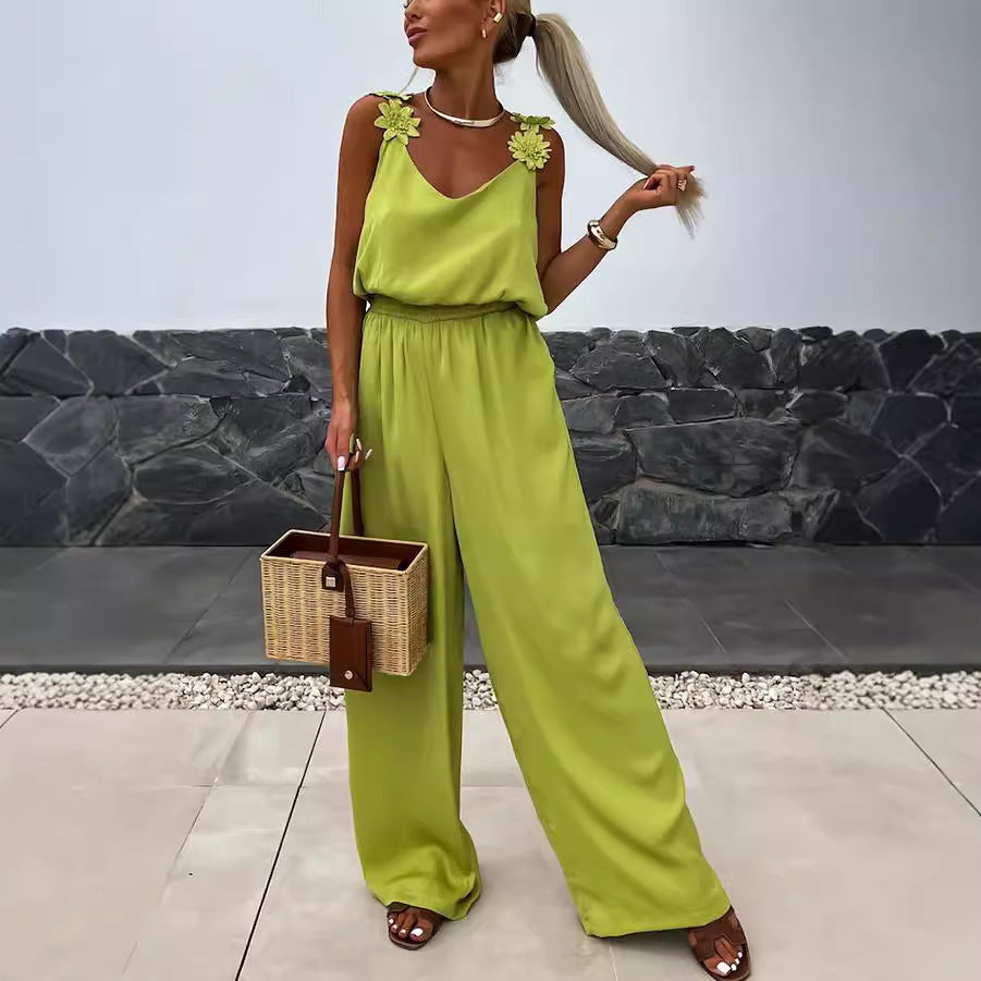NOELLE | Luxe Satijnen Bloemen Jumpsuit Voor Dames – Stralend, Trendy & Uniek!
