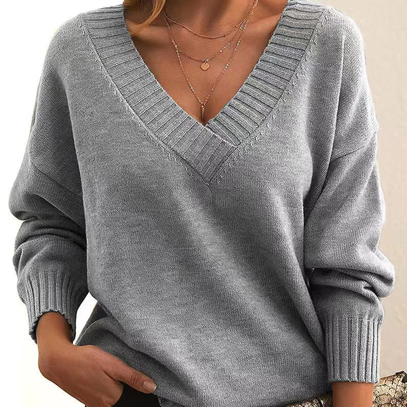 AELIANA | V-Hals Kasjmierlook Trui Voor Dames – Elegant, Comfortabel & Ideaal Voor Koude Dagen