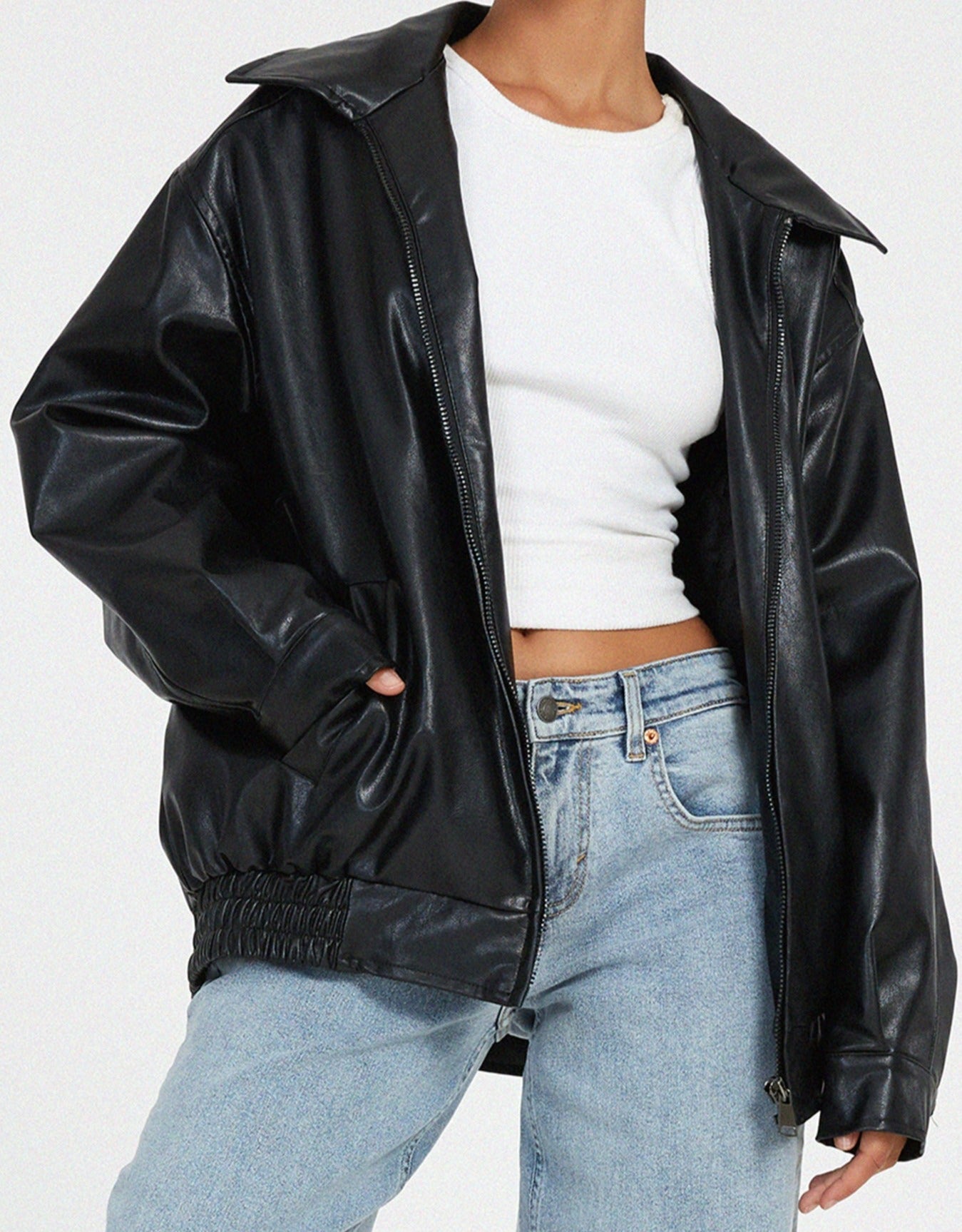 AMARA | Oversized Leren Damesjas – Tijdloze Look & Comfort, Perfect Als Tussenjas