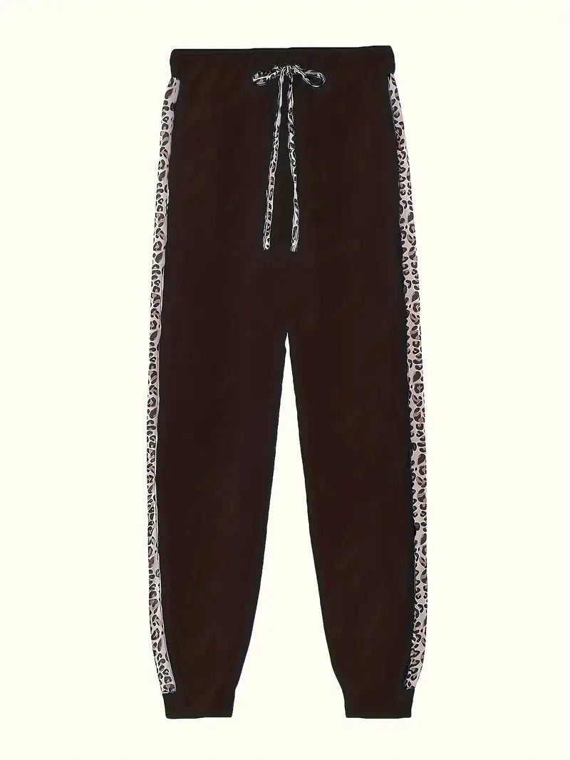 SASKIA | Dames Joggingset Met Luipaarddetails – Comfortabel, Trendy & Ideaal Voor Relaxte Dagen
