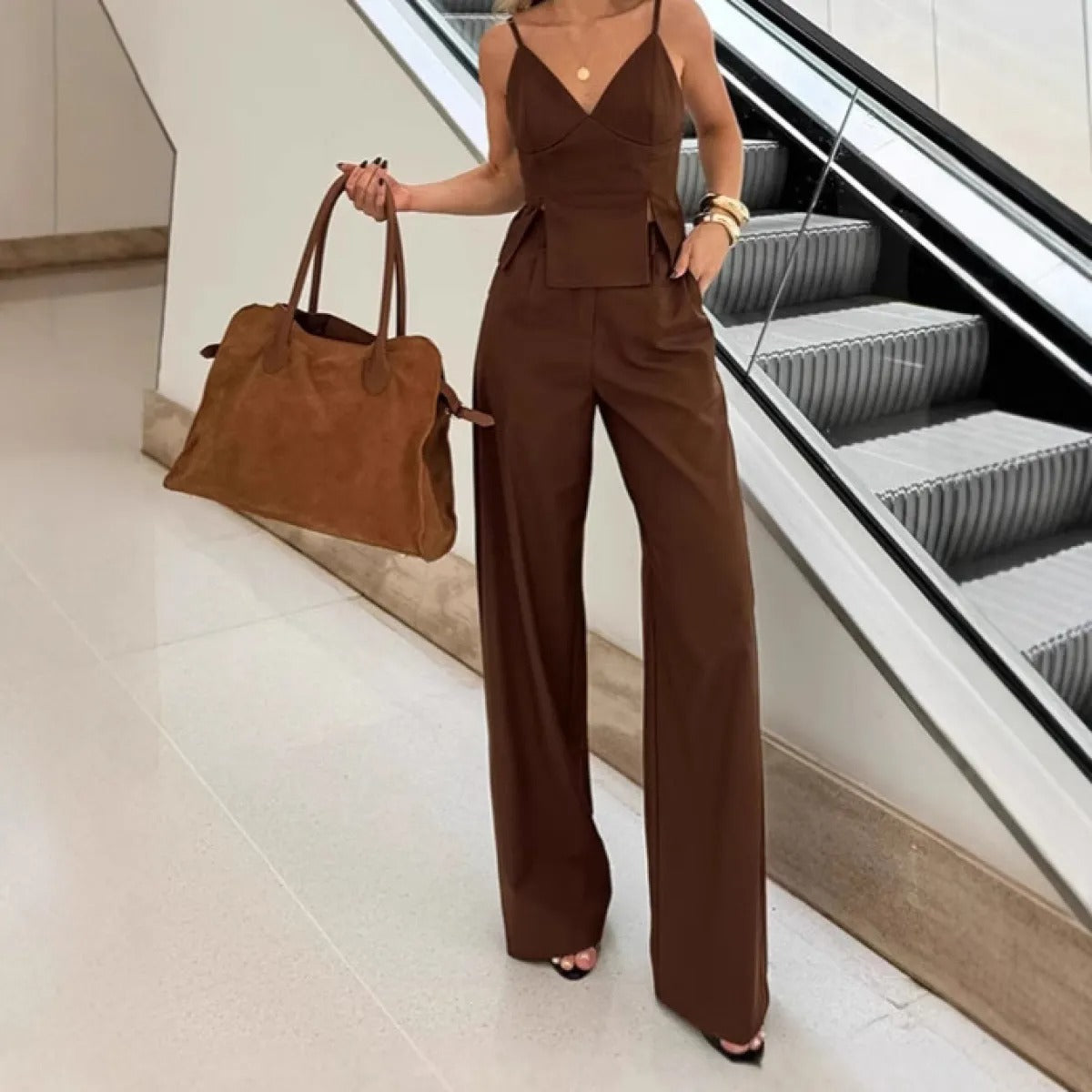LORETTA | Elegante Bruine Dames Set - Chic, Luxe & Smaakvol