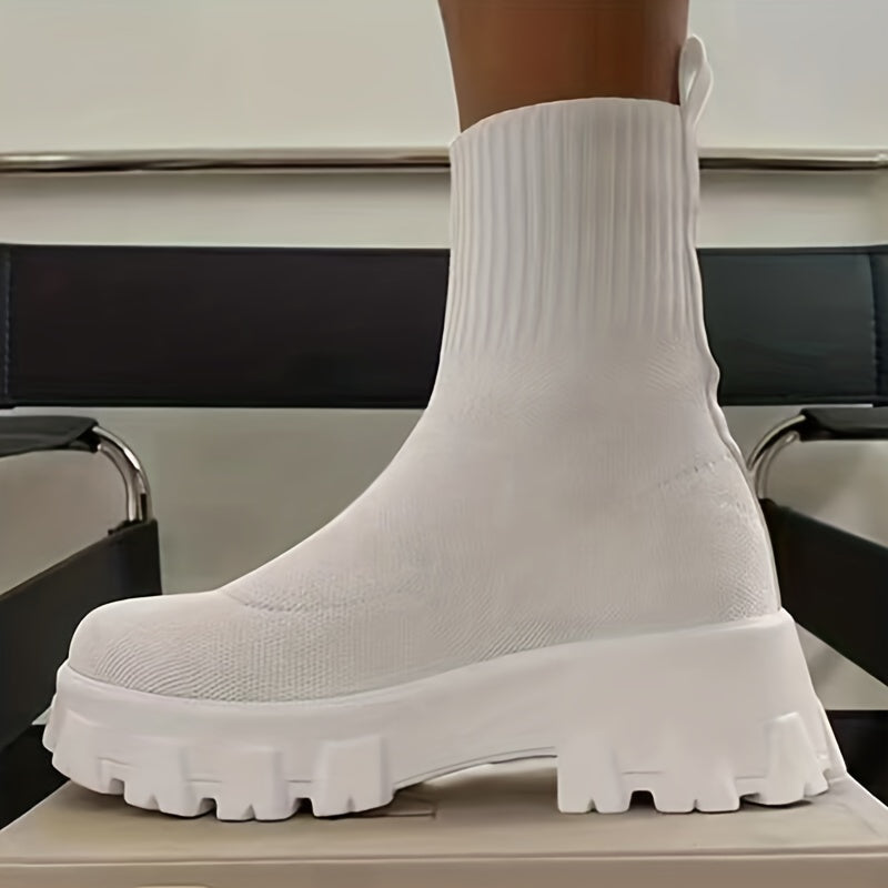 LOWEN | Casual Stretch Boots Voor Dames Met Dikke Zool - Stijlvol & Comfortabel
