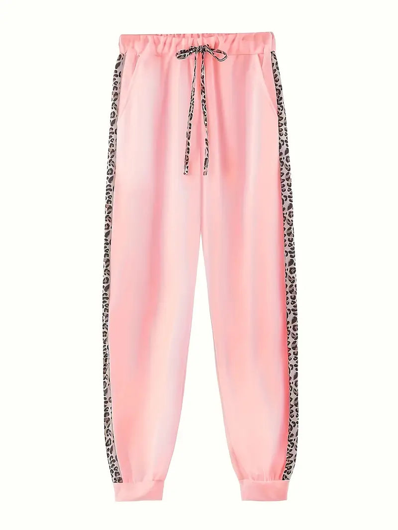 SASKIA | Dames Joggingset Met Luipaarddetails – Comfortabel, Trendy & Ideaal Voor Relaxte Dagen
