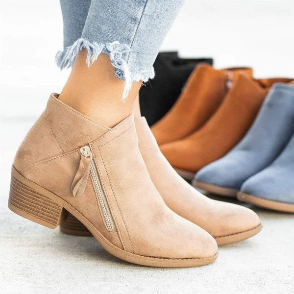 COLETTE | Comfortabele & Stevige Lage Laarzen met Hakje voor Dames