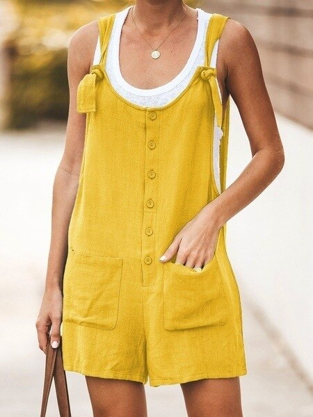 SANNE | Casual Zomer Jumpsuit Voor Dames Met Knopen en Zakken - Zomers, Luchtig & Stijlvol