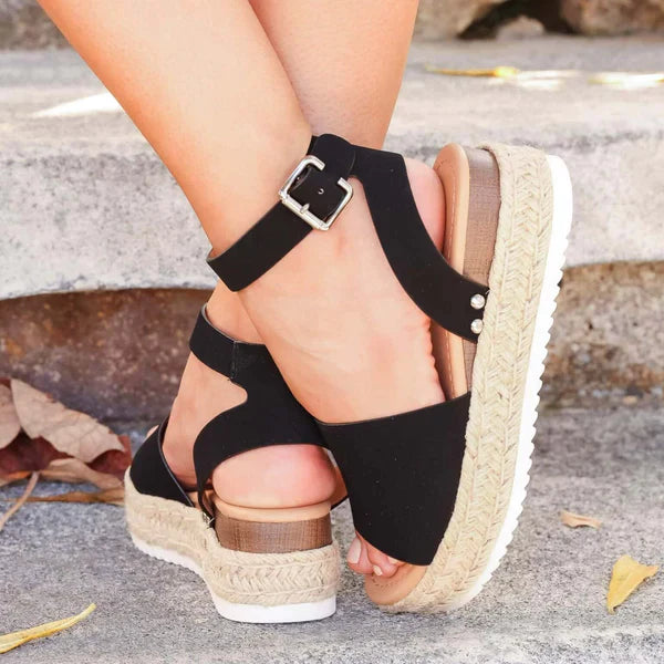 POLLY | Verfijnde Zomer Sandalen Voor Dames Met Geweven Zool - Zomers, Stijlvol & Comfortabel
