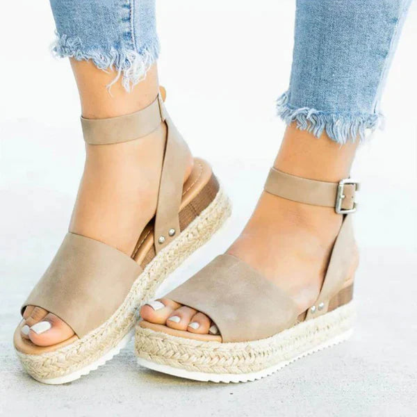 POLLY | Verfijnde Zomer Sandalen Voor Dames Met Geweven Zool - Zomers, Stijlvol & Comfortabel