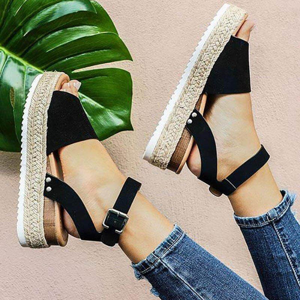 POLLY | Verfijnde Zomer Sandalen Voor Dames Met Geweven Zool - Zomers, Stijlvol & Comfortabel