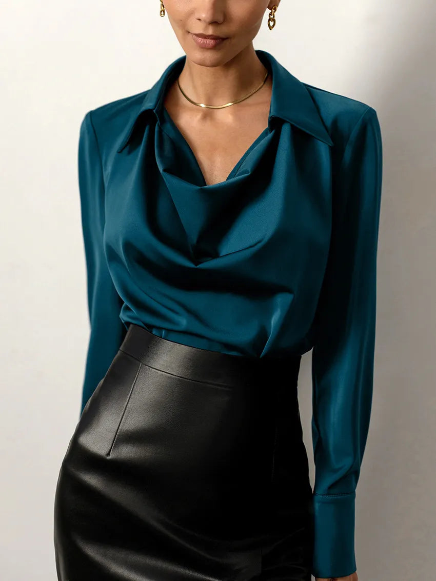 MILANA | Elegante Zijdeachtige Damesblouse – Vrouwelijk, Luxe & Comfortabel