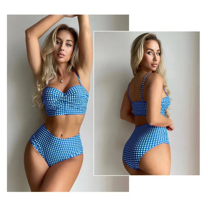 ANGELINA | Flatterende Bikini Voor Dames Met Witte Accenten - Slank Makend, Stijlvol & Comfortabel