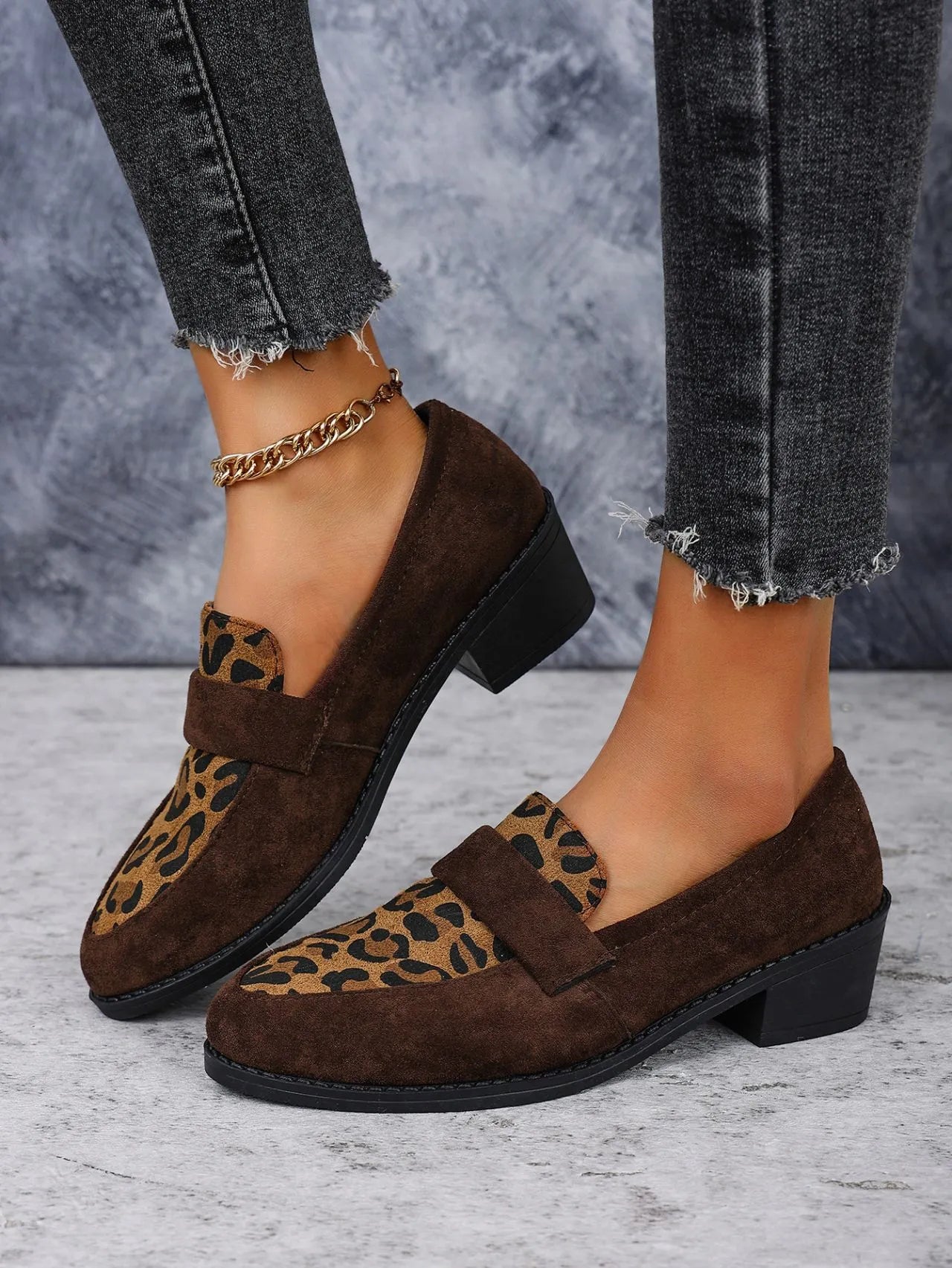 ARIA | Dames Luipaard Loafers Met Hak – Trendy, Comfortabel & Verfijnd