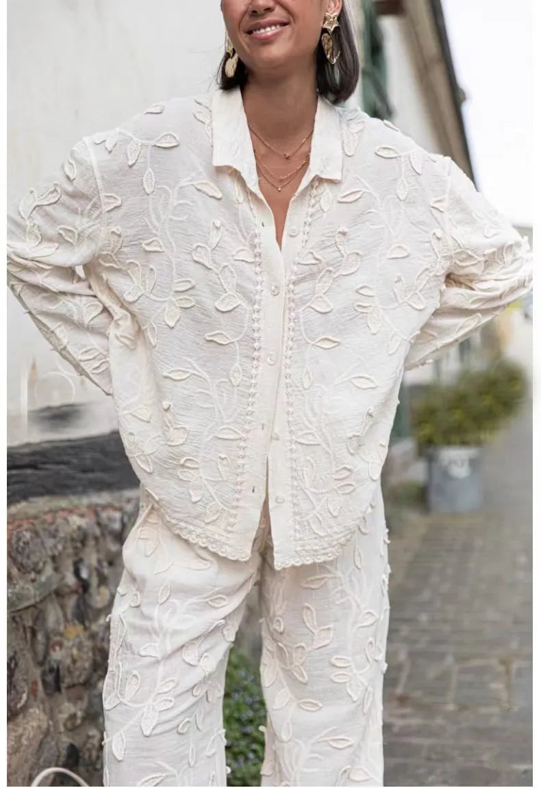 MICHELLE | Geborduurde Dames Zomer Set - Luxe, Stijlvol & Comfortabel