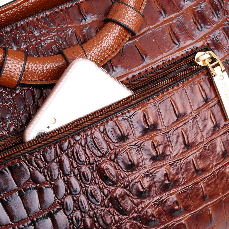 RAISA | Luxe Tas Vintage Tas Met Croco Textuur - Klassiek & Modieus