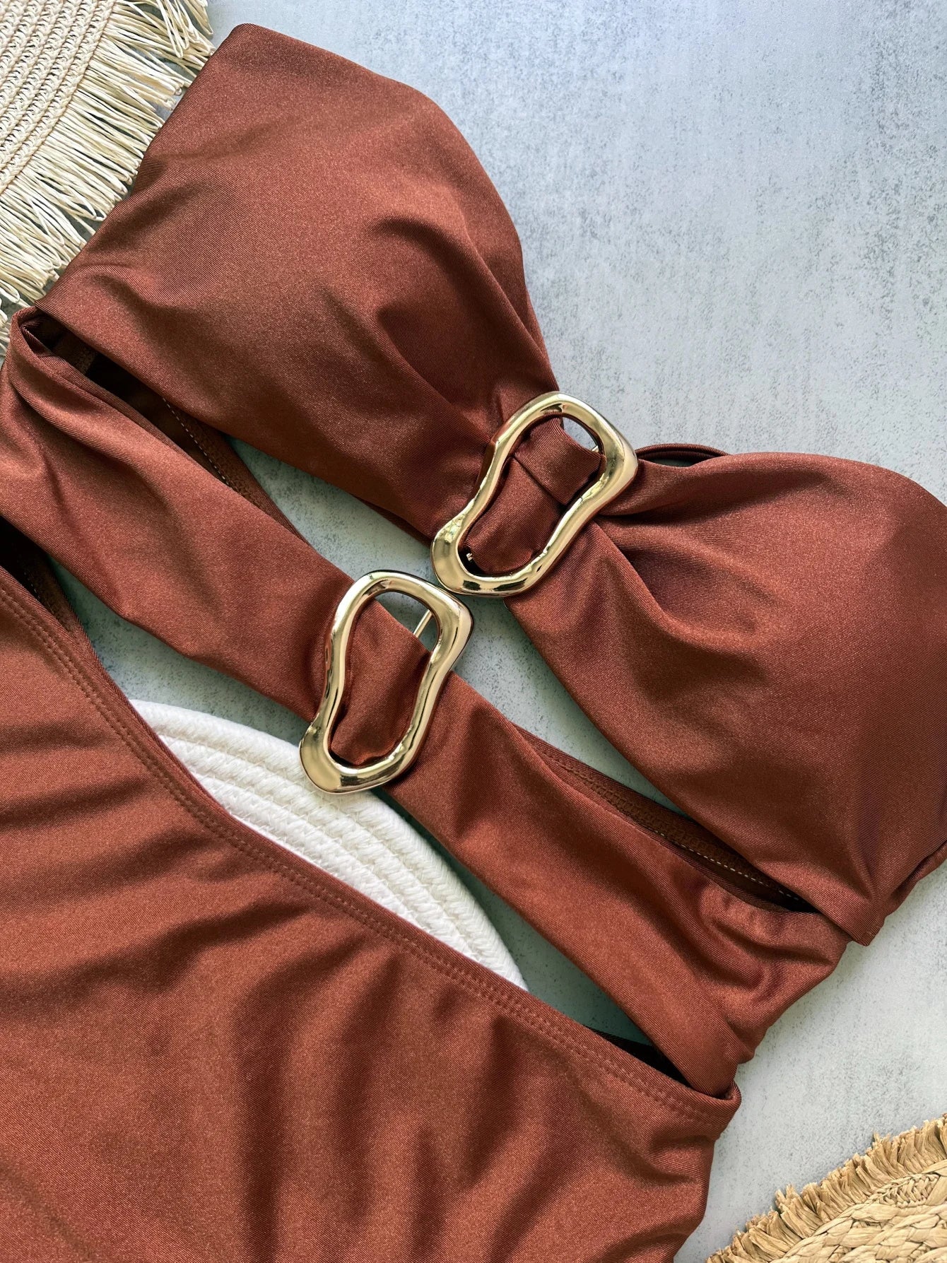 VERONIQUE | Elegante Badpak Met Gouden Details & Flatterend Broekje - Corrigerend, Stijlvol & Comfortabel