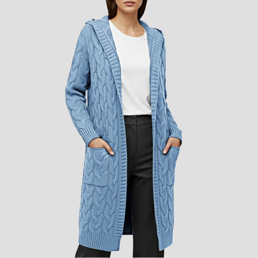 Kabel Gebreide Lange Cardigan Voor Dames | warm, zacht en stijlvol voor koude dagen