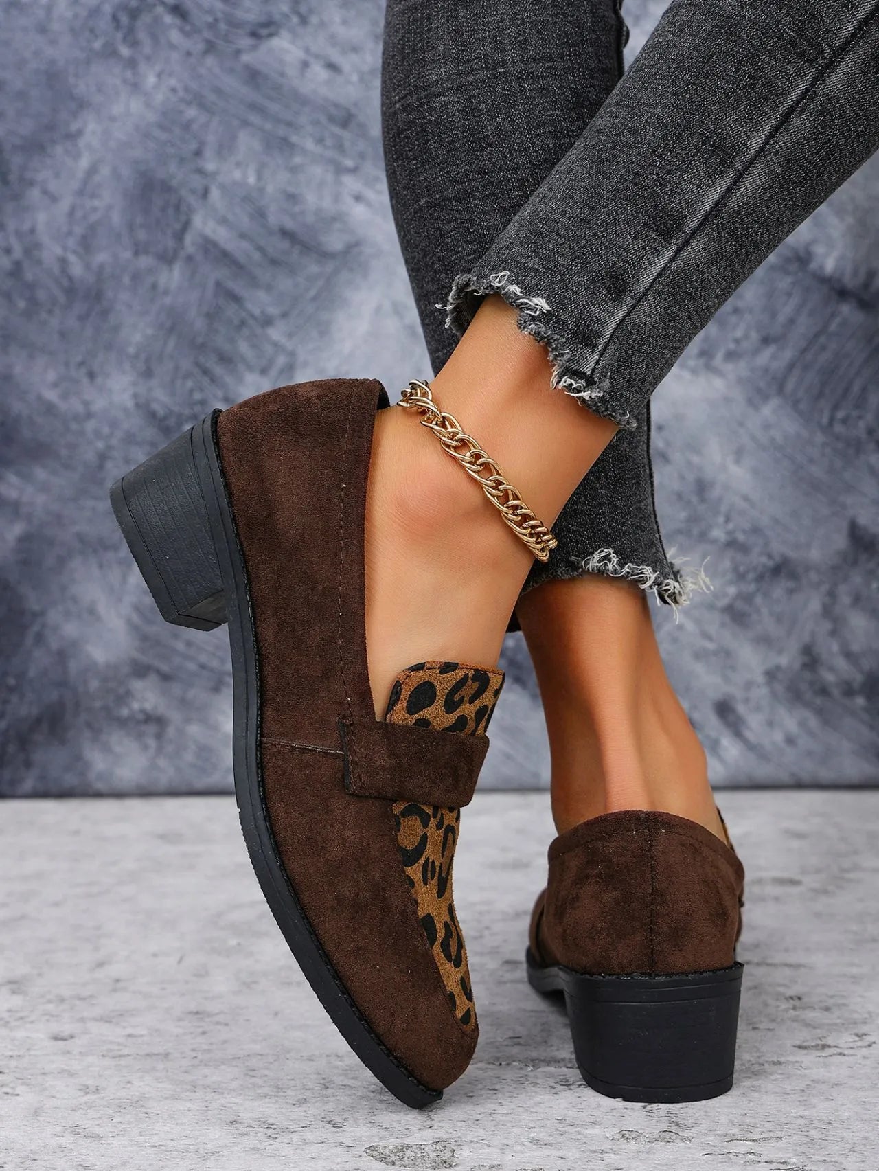 ARIA | Dames Luipaard Loafers Met Hak – Trendy, Comfortabel & Verfijnd