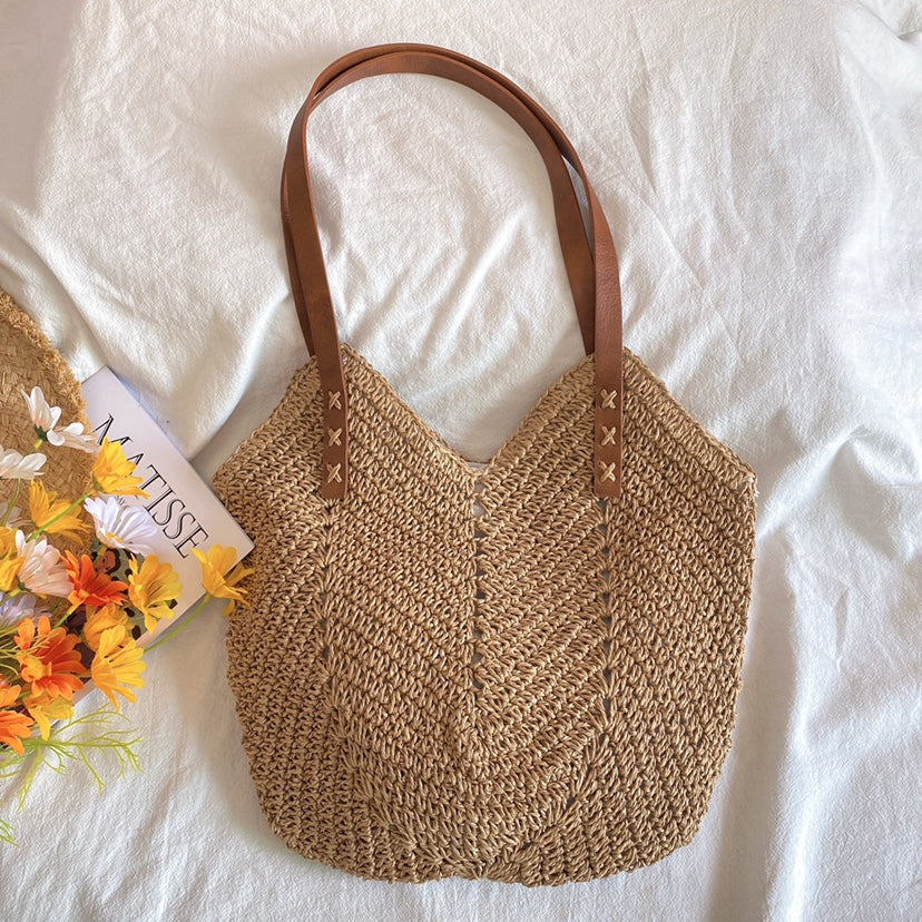 ZIVA | Elegante Gevlochten Strandtas Voor Dames - Zomers & Praktisch
