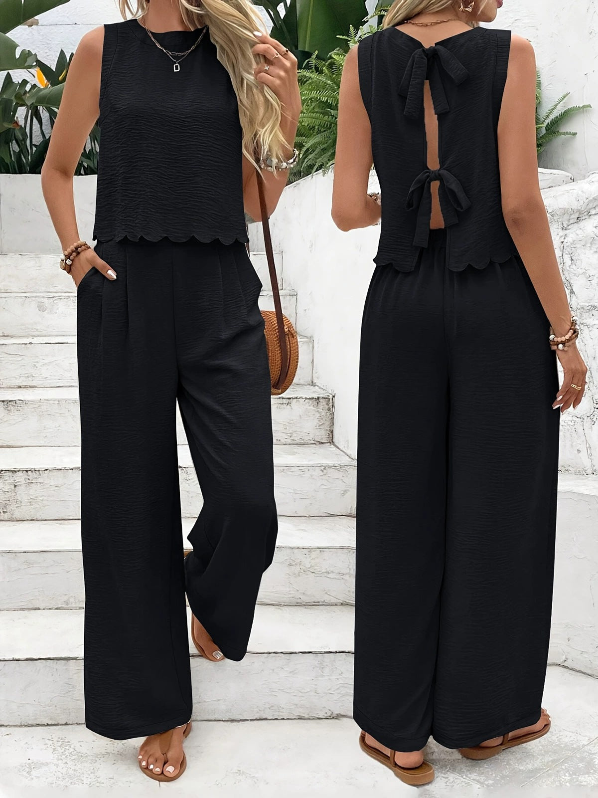 NOOR | Luchtige Dames Zomerset Met Rugstrik – Elegant, Casual & Comfortabel