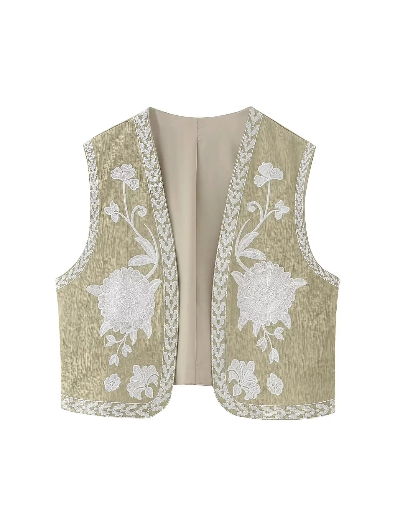 JINA | Zomerse Gilet Met Geborduurd Design - Modieus & Casual