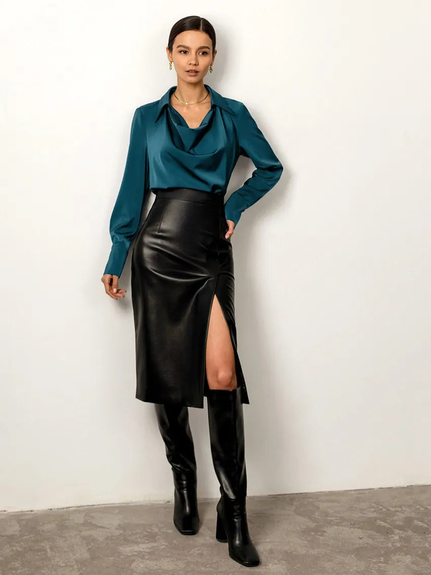 MILANA | Elegante Zijdeachtige Damesblouse – Vrouwelijk, Luxe & Comfortabel