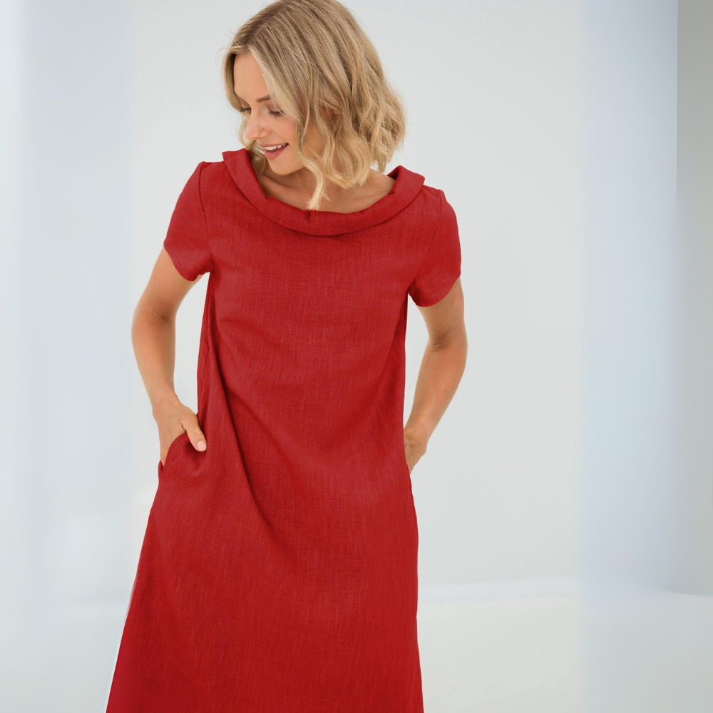 ALINA | Zachte Linnen Jurk Met Zakken – Ademend, Stijlvol & Perfect Voor De Zomer