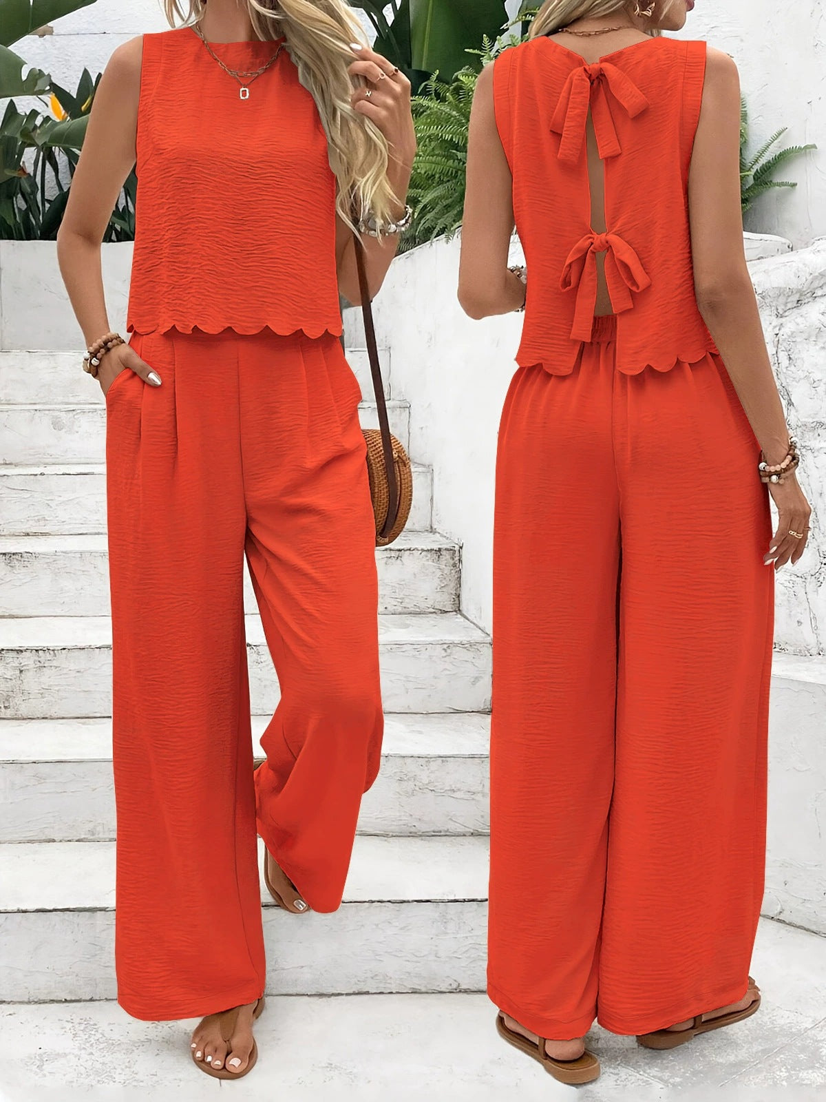 NOOR | Luchtige Dames Zomerset Met Rugstrik – Elegant, Casual & Comfortabel