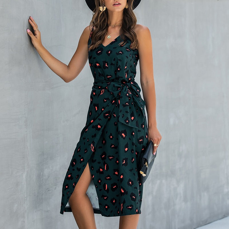 MARLIE | Dames Midi Jurk Met Overslag en Taille Strik - Zomers, Elegant & Flatterend