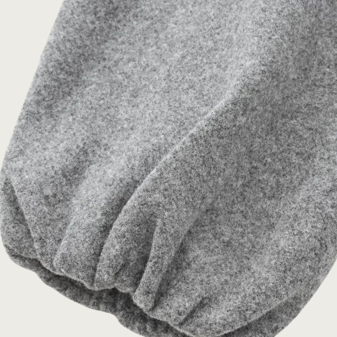 ISALIE | Cropped Wollen Dames Tussenjas Met Ronde Hals – Modern, Speels & Perfect Voor Tussen Seizoenen