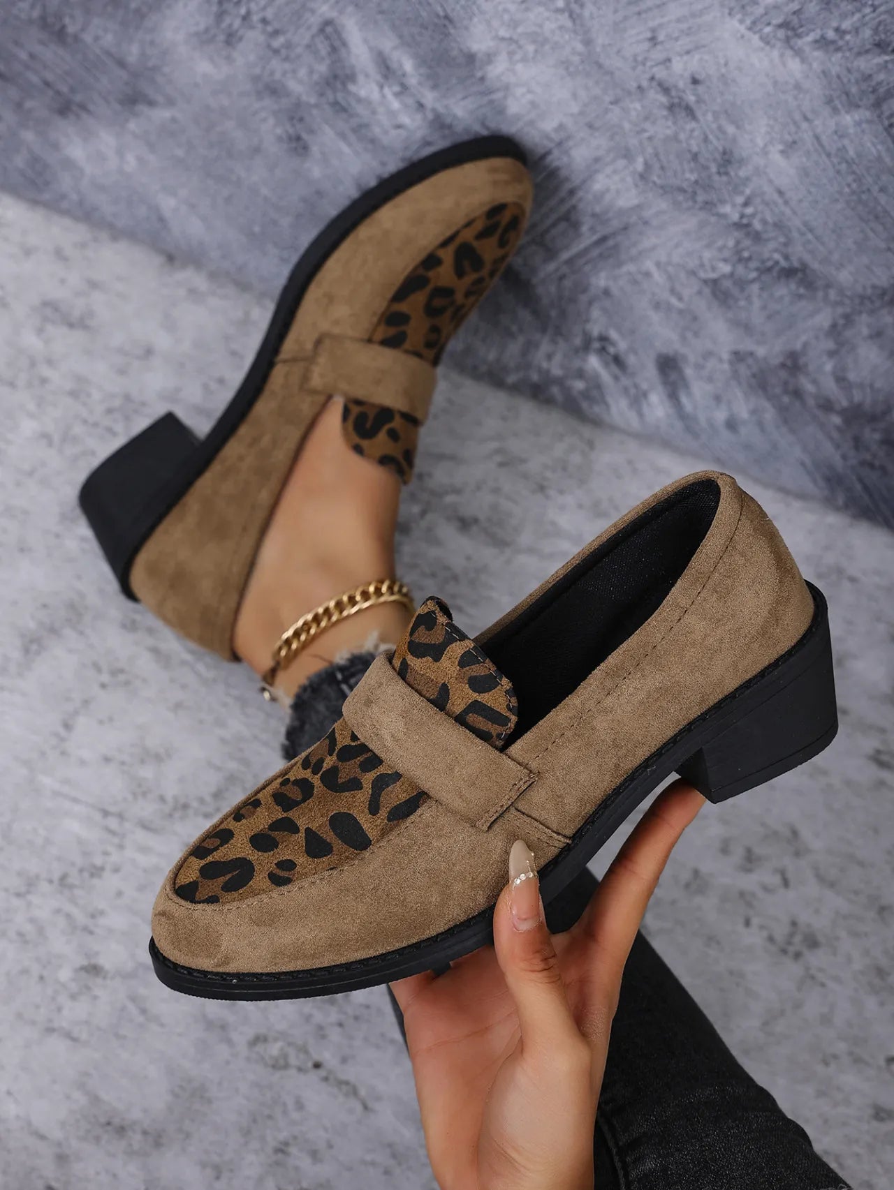 ARIA | Dames Luipaard Loafers Met Hak – Trendy, Comfortabel & Verfijnd