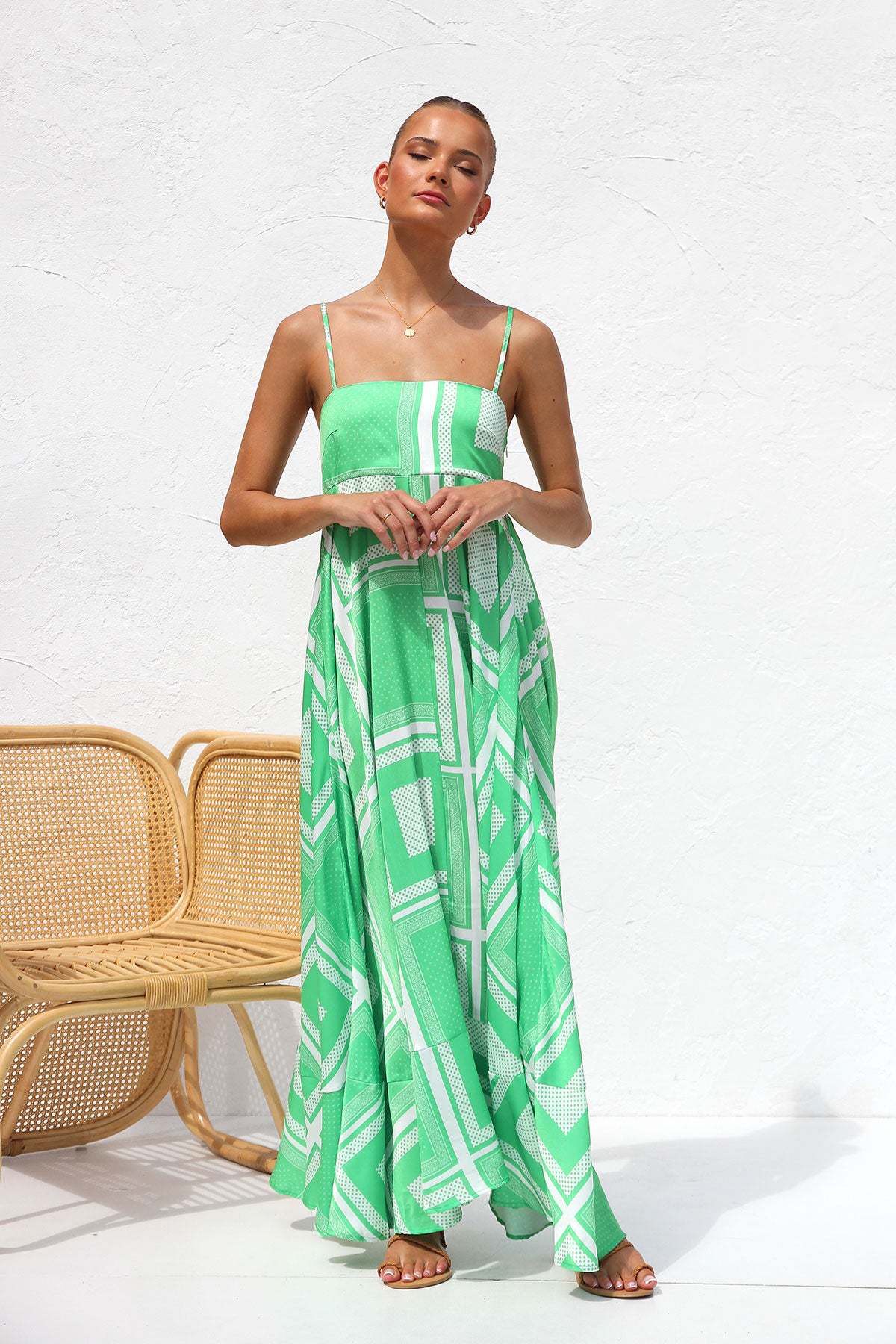 CHANTAL | Zomerse Maxi Jurk Voor Dames Met Grafische Print - Ibiza Style & Comfortabel