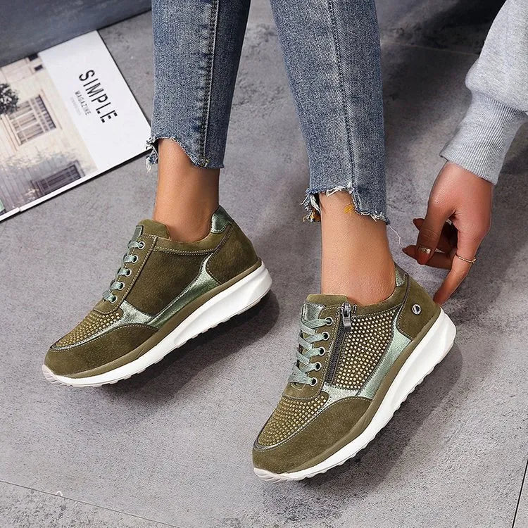 ASHLEY | Stevige & Comfortabele Dames Sneakers Met Rits - Stevig, Sportief & Stijlvol
