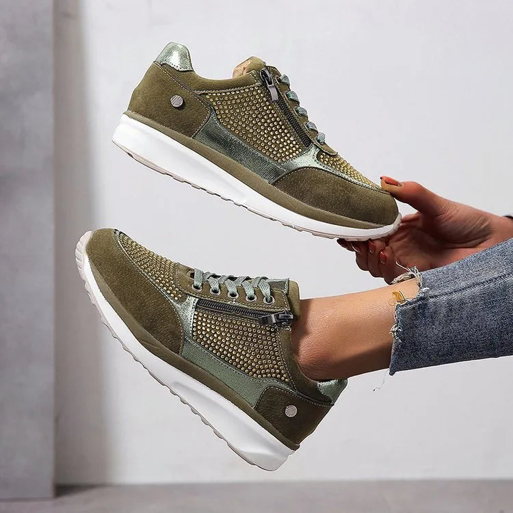 ASHLEY | Stevige & Comfortabele Dames Sneakers Met Rits - Stevig, Sportief & Stijlvol