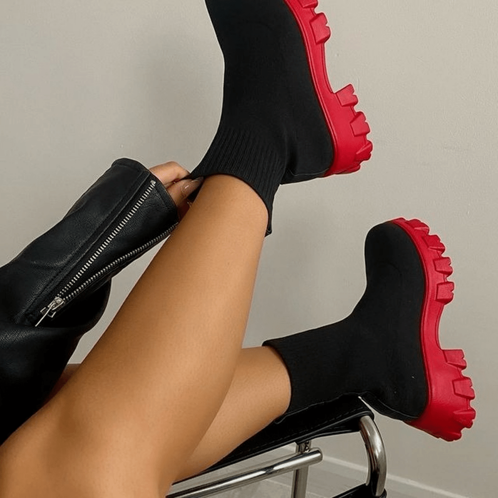 LOWEN | Casual Stretch Boots Voor Dames Met Dikke Zool - Stijlvol & Comfortabel