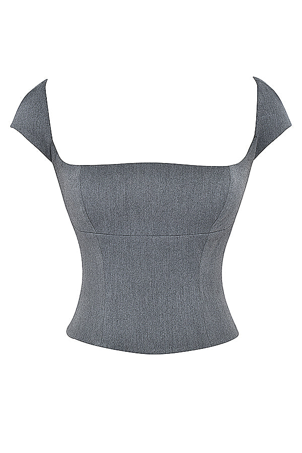 ROSALIE | Grijze Rok + Top Set Voor Dames - Elegant, Chic & Uniek