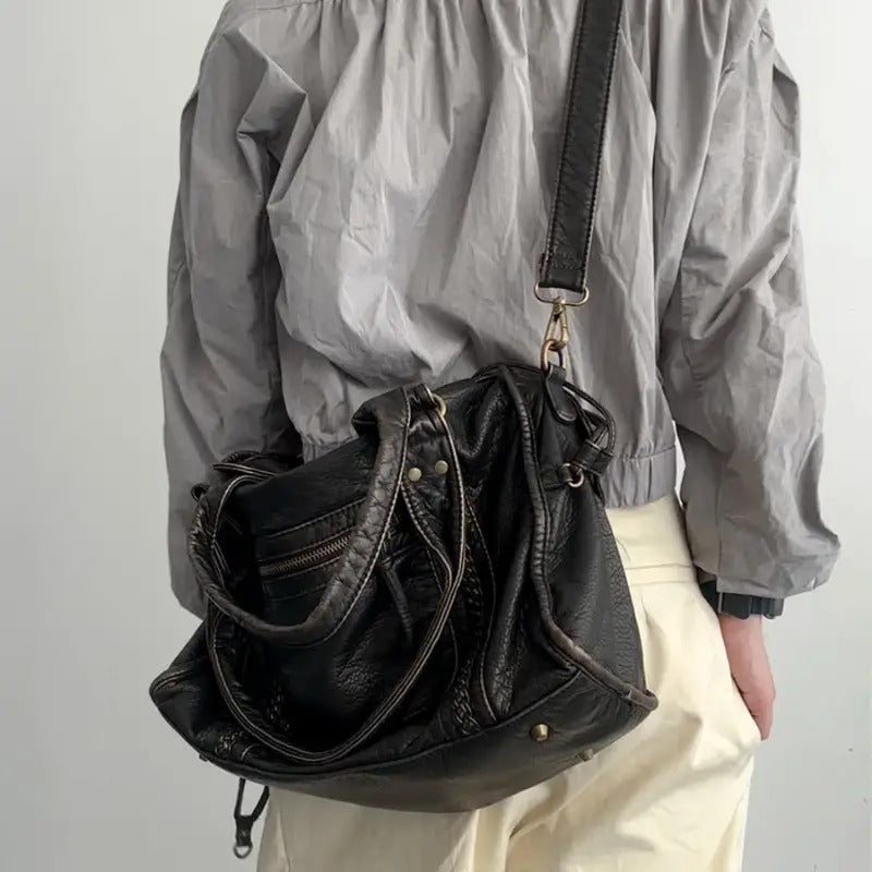 JEOARA | Leren Vintage Draagtas voor Dames – Elegant, Functioneel & Tijdloos