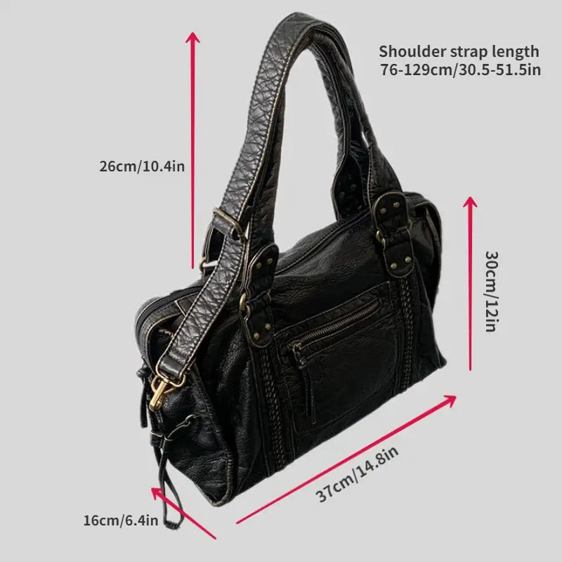 JEOARA | Leren Vintage Draagtas voor Dames – Elegant, Functioneel & Tijdloos