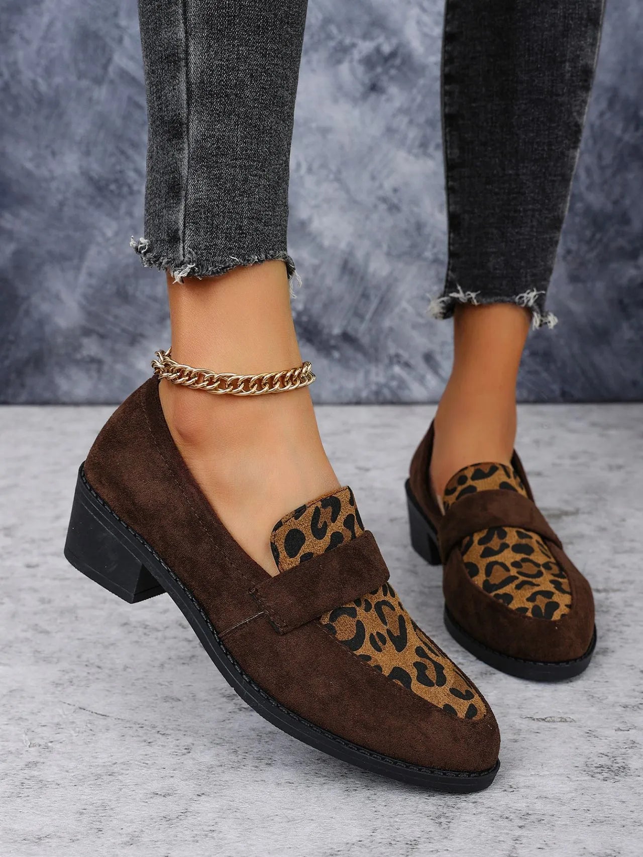 ARIA | Dames Luipaard Loafers Met Hak – Trendy, Comfortabel & Verfijnd