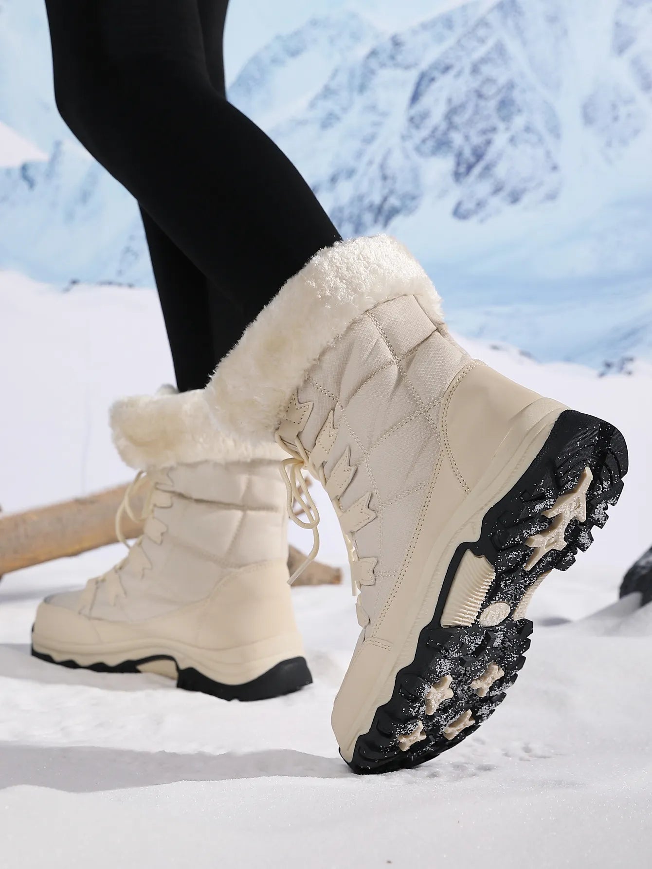 Warme Dames Winterlaarzen Met Bont – Ultiem Comfort En Grip Op IJskoude Dagen