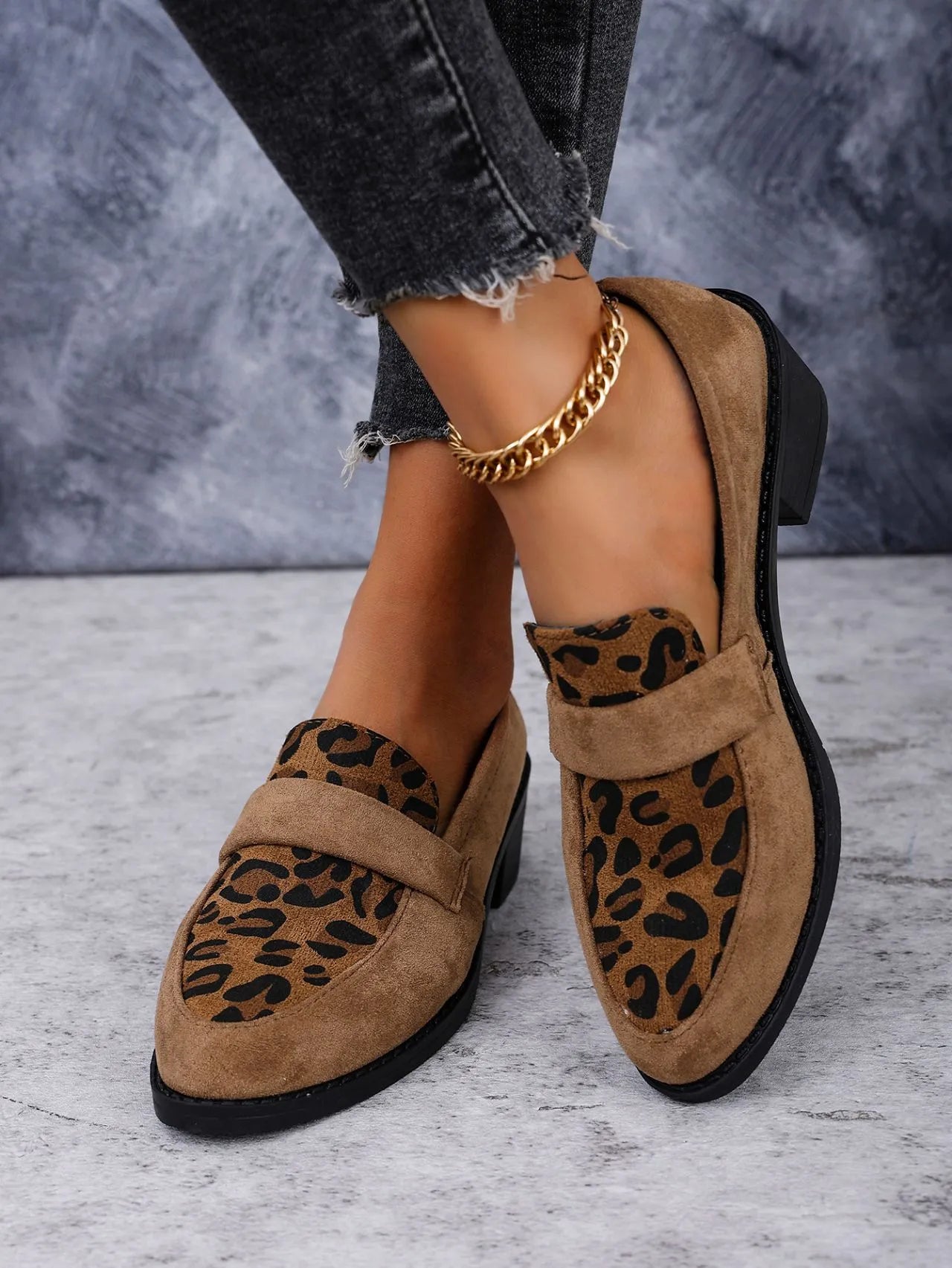 ARIA | Dames Luipaard Loafers Met Hak – Trendy, Comfortabel & Verfijnd