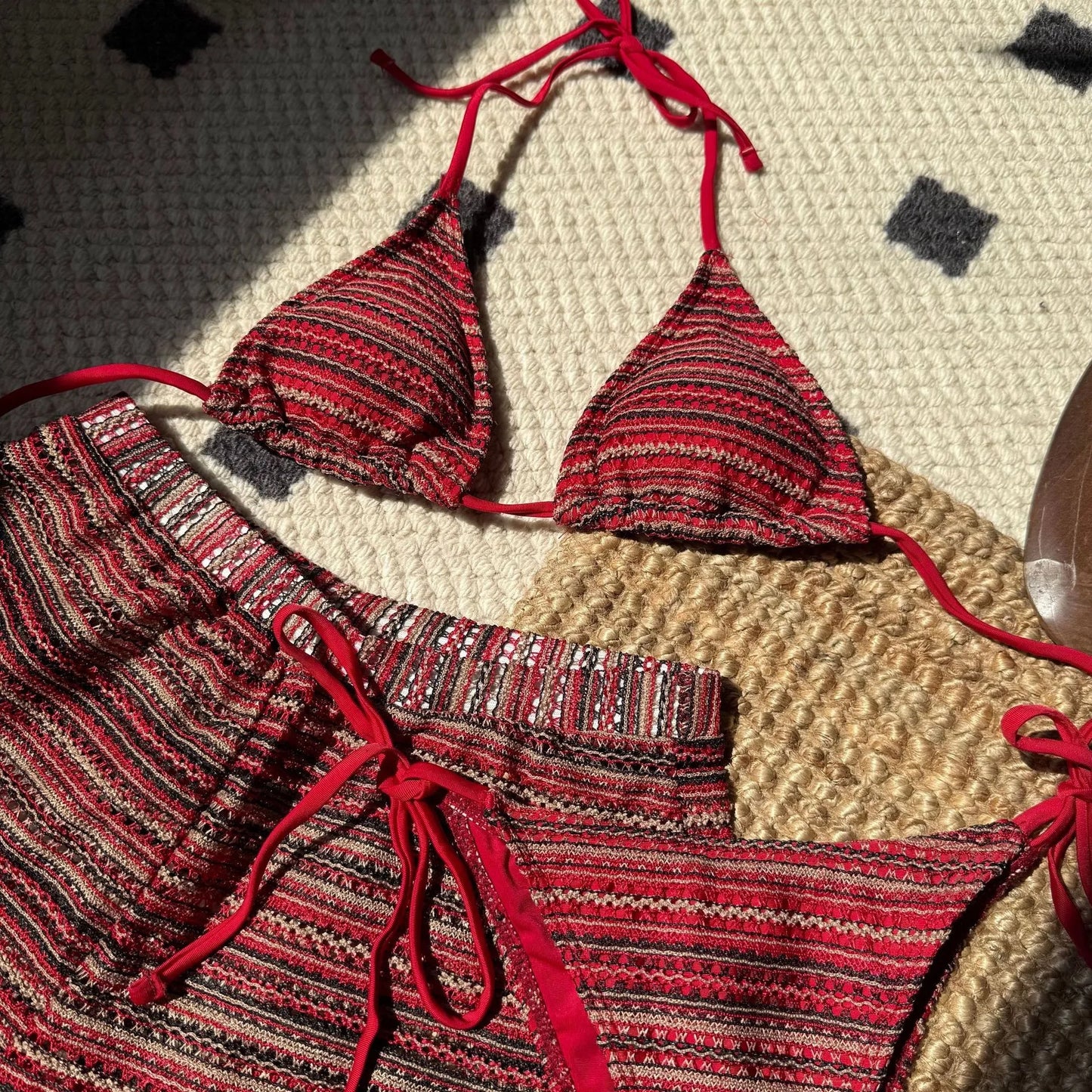 INDRA | Gehaakte 3-Delige Bikini Set Met Bijpassend Broekje - Ademend & Perfect Voor Vakantie
