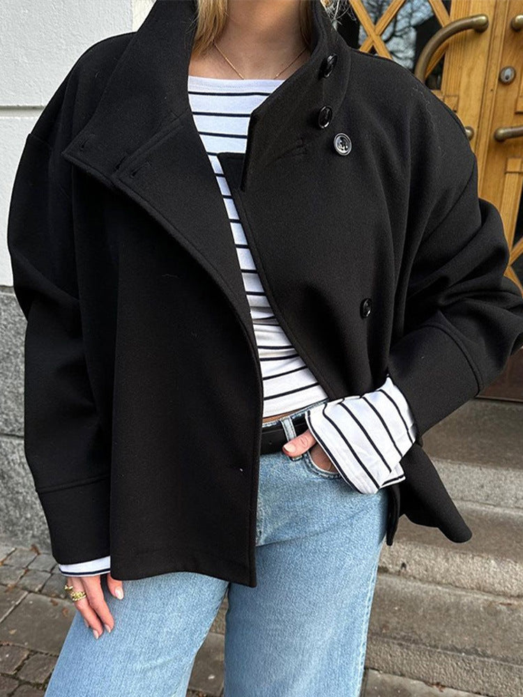 ELISE | Luxe Wollen Korte Damesjas Met Knopen – Elegant, Warm & Perfect Voor de Herfst & Winter