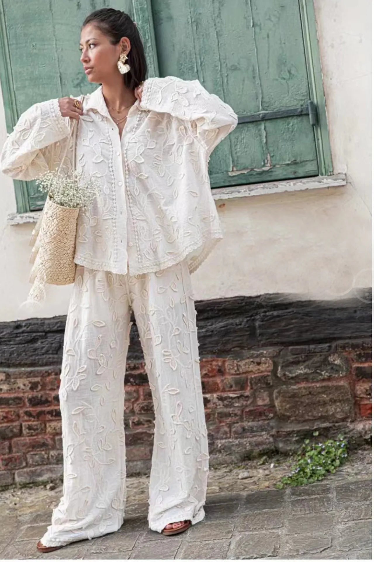 MICHELLE | Geborduurde Dames Zomer Set - Luxe, Stijlvol & Comfortabel