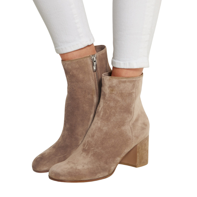 INARIA | Tijdloze Enkellaarzen Met Suede Look en Rits - Chic, Elegant & Comfortabel