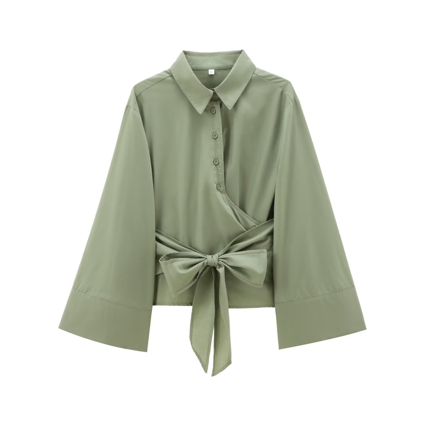 ÉLOÏSE | Elegante Blouse met Wikkelmodel – Statement Mouwen & Verfijnde Uitstraling