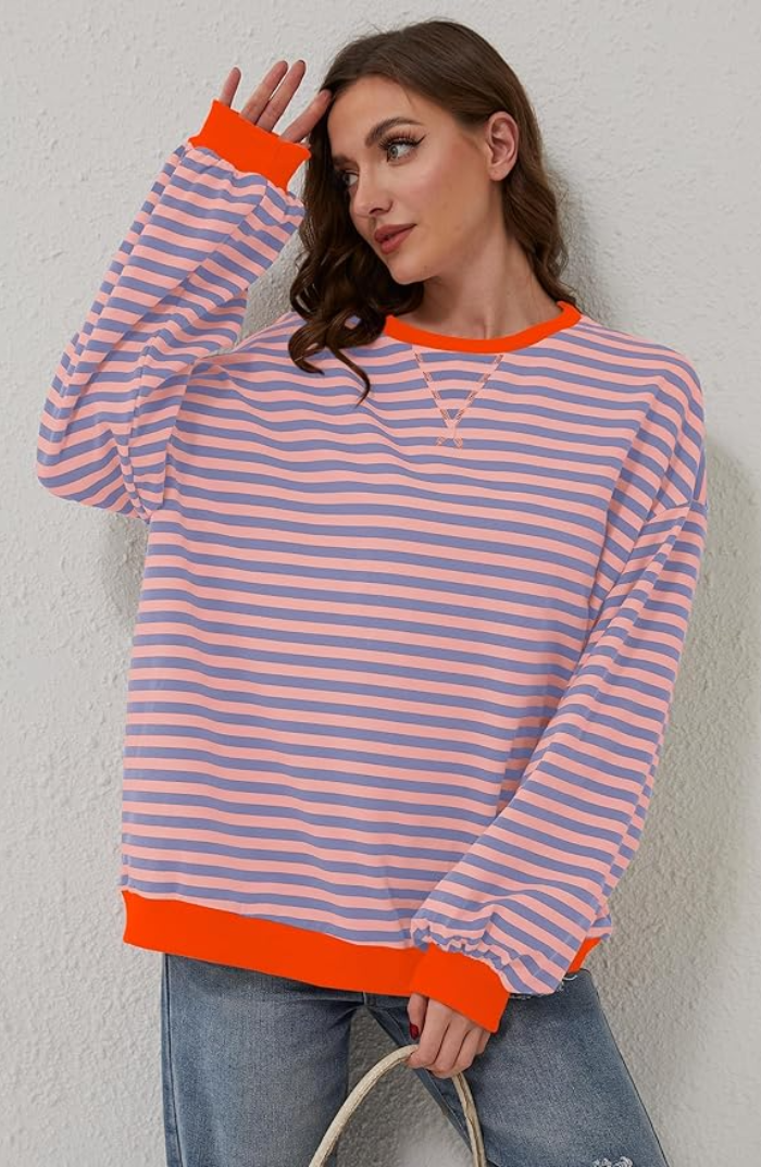 FIEN | Gestreepte Oversized Dames Sweater - Stijlvol & Elegant