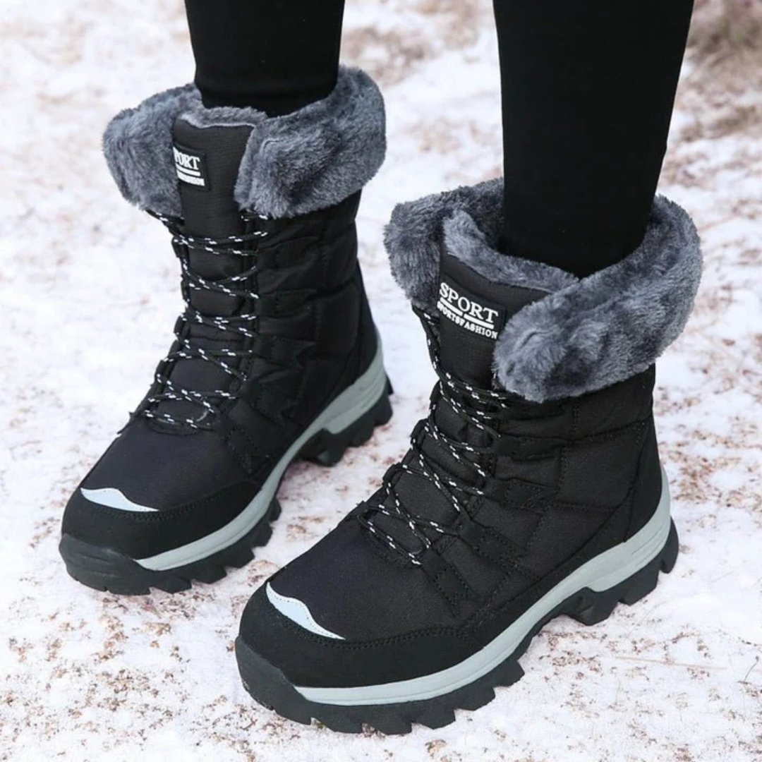 Warme Dames Winterlaarzen Met Bont – Ultiem Comfort En Grip Op IJskoude Dagen