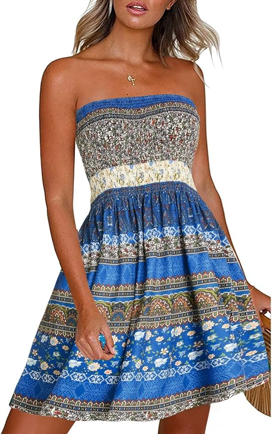 NEA | Elegante Zomerjurk Voor Dames Met Boho Print - Geen Bandjes, Flatterend & Stijlvol